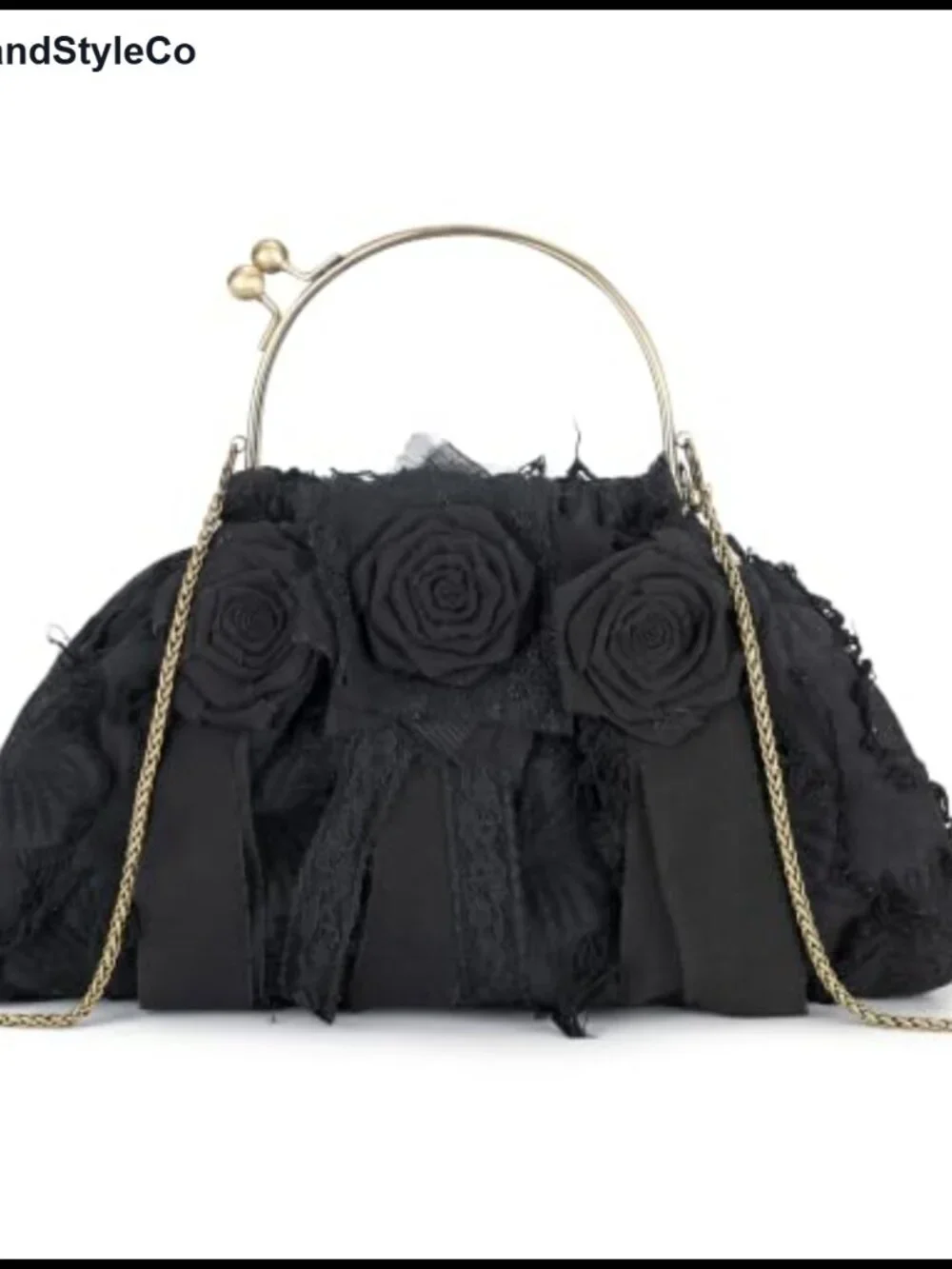 Boho Kiss-Lock Crossbody Purse with Detachable Flower Hair Clips
